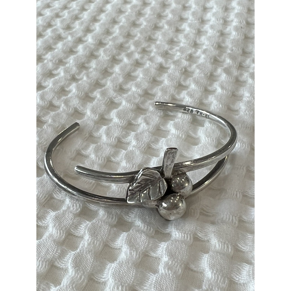 Vintage Sterling silver grape cluster bracelet Adjustable Cuff
